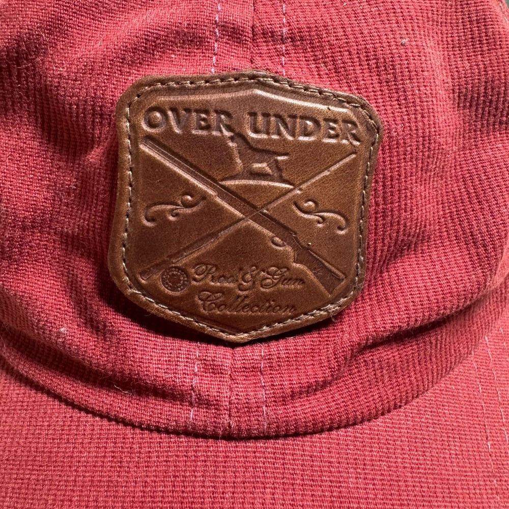 Over Under Corduroy Hat Mens OSFA Burgundy Red Leather Patch USA Made Preppy - Picture 2 of 7
